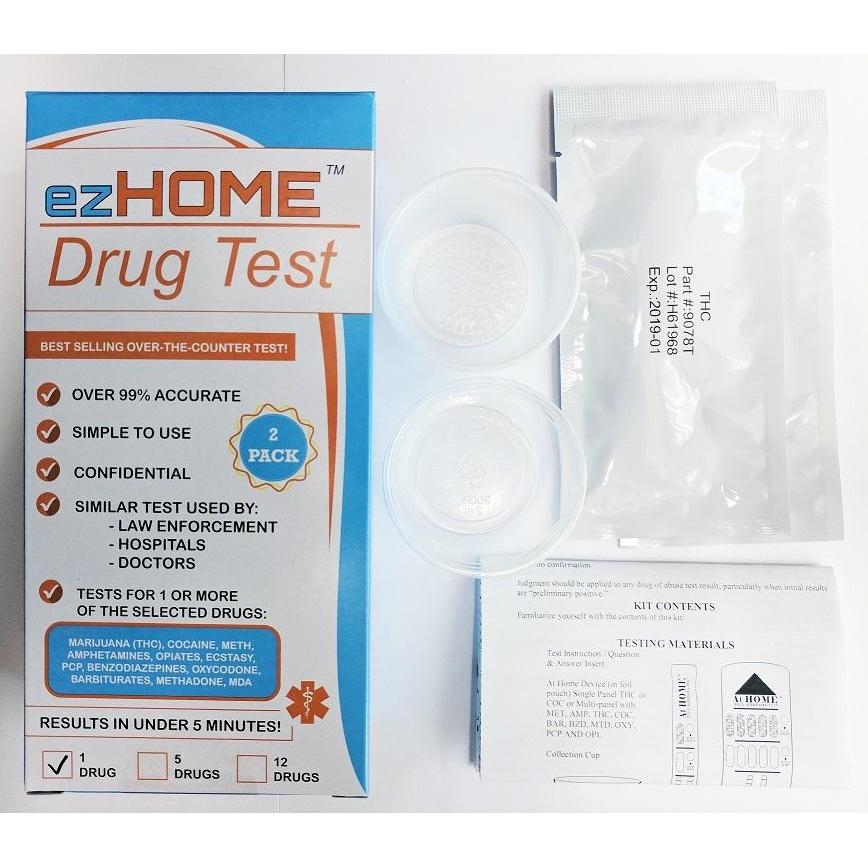 ezHome Drug Test 12 Drug Test - 9308T - MET, MDMA, AMP, MDA, THC, COC, OPI, BAR, BZD, PCP, MTD, OXY-Countrywide Testing
